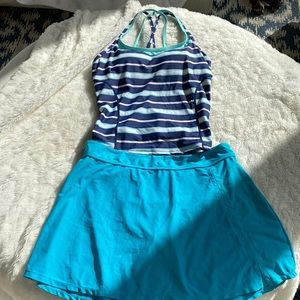 JAG SPORT 2 piece blue striped swimsuit SZ 2XL